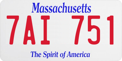 MA license plate 7AI751