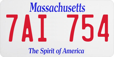 MA license plate 7AI754