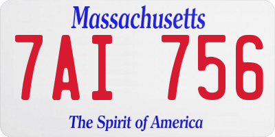 MA license plate 7AI756