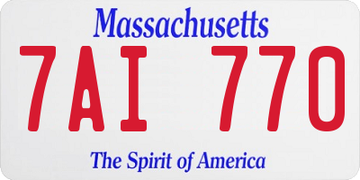 MA license plate 7AI770