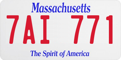 MA license plate 7AI771