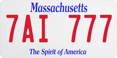 MA license plate 7AI777