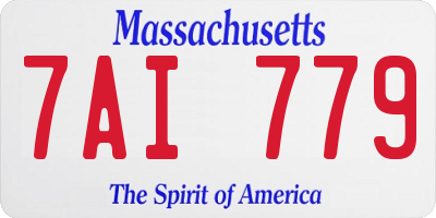 MA license plate 7AI779