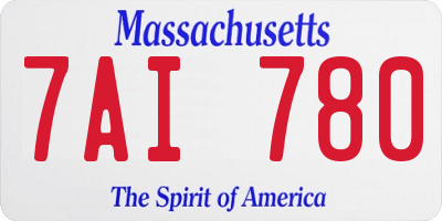 MA license plate 7AI780