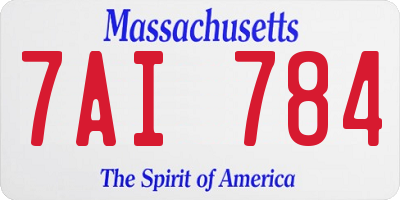 MA license plate 7AI784