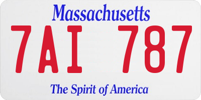 MA license plate 7AI787