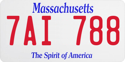 MA license plate 7AI788