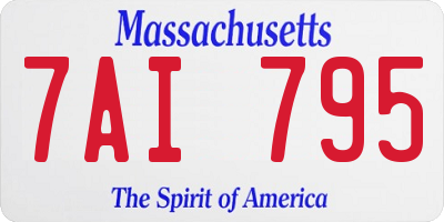MA license plate 7AI795