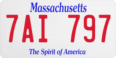 MA license plate 7AI797