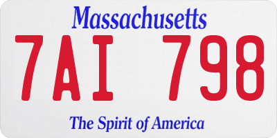 MA license plate 7AI798