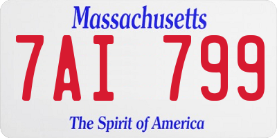 MA license plate 7AI799