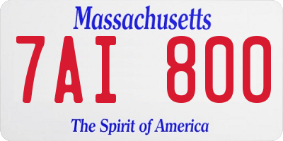 MA license plate 7AI800
