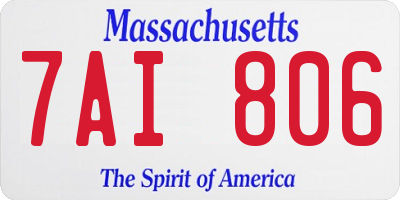 MA license plate 7AI806