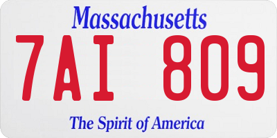 MA license plate 7AI809