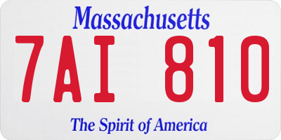 MA license plate 7AI810