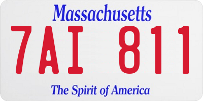 MA license plate 7AI811