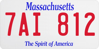 MA license plate 7AI812