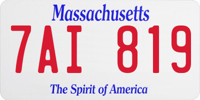 MA license plate 7AI819