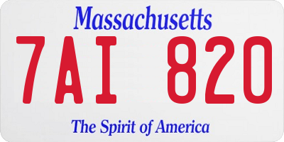 MA license plate 7AI820