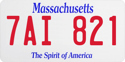 MA license plate 7AI821