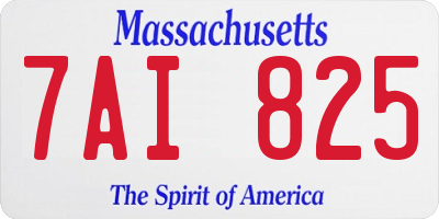MA license plate 7AI825