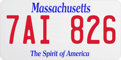 MA license plate 7AI826