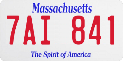 MA license plate 7AI841