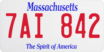 MA license plate 7AI842