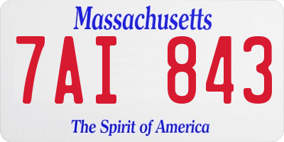 MA license plate 7AI843
