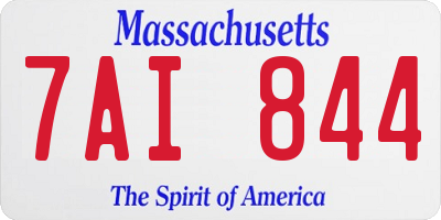 MA license plate 7AI844