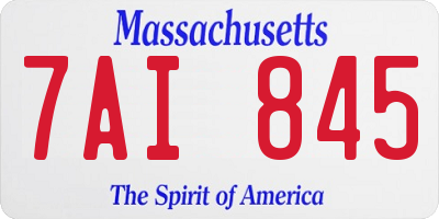MA license plate 7AI845