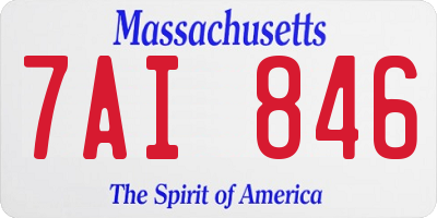 MA license plate 7AI846