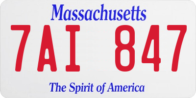 MA license plate 7AI847