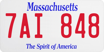 MA license plate 7AI848