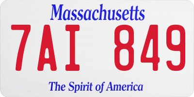 MA license plate 7AI849