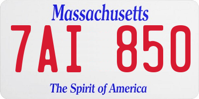 MA license plate 7AI850