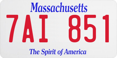 MA license plate 7AI851