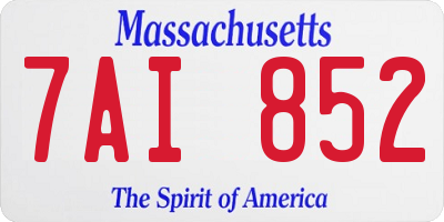 MA license plate 7AI852
