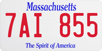 MA license plate 7AI855