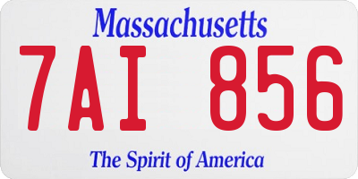 MA license plate 7AI856