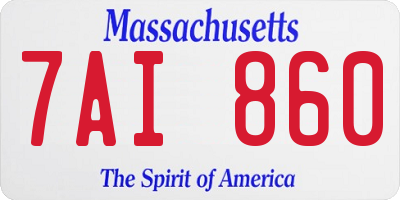 MA license plate 7AI860