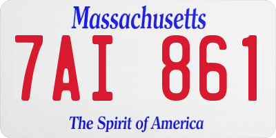 MA license plate 7AI861