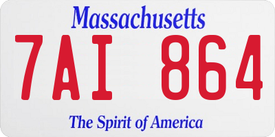 MA license plate 7AI864