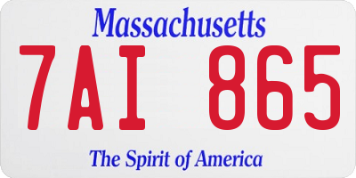 MA license plate 7AI865
