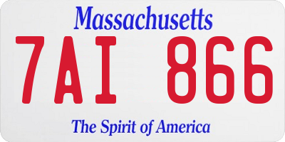 MA license plate 7AI866