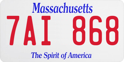 MA license plate 7AI868
