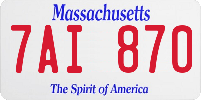 MA license plate 7AI870