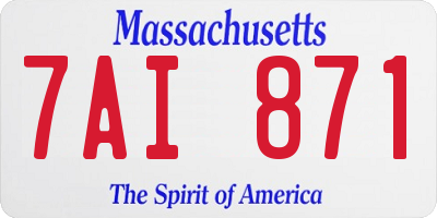 MA license plate 7AI871
