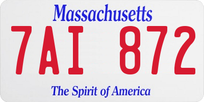 MA license plate 7AI872