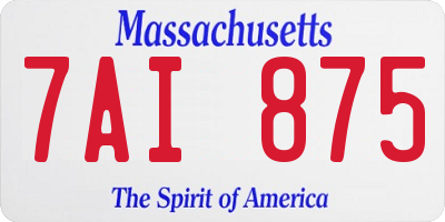 MA license plate 7AI875